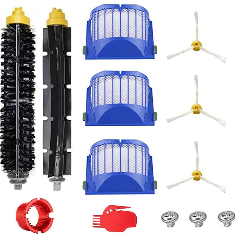 Zestaw 10 części do Roomba serii 600 - Filtry, szczotki boczne i centralna - Poprawia wydajność czyszczenia i autonomię