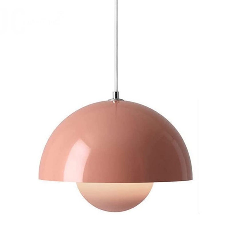 Żyrandol, nowoczesna lampa wisząca, plafon sufitowy z żarówką, oprawy oświetleniowe do dekoracji wnętrz, ciepłe światło, 23 cm (różowy)
