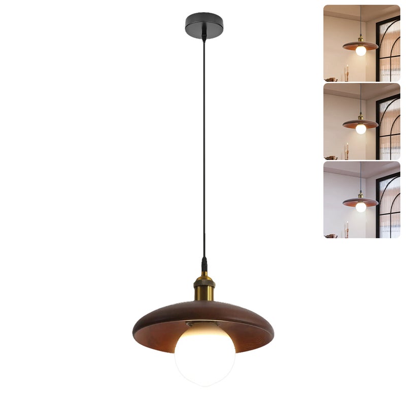 Lampa wisząca 18 cm, żyrandol vintage z żarówką, plafon, lampka nocna, lampa nad wyspę kuchenną, 3 regulowane temperatury barwowe, regulowana wysokość