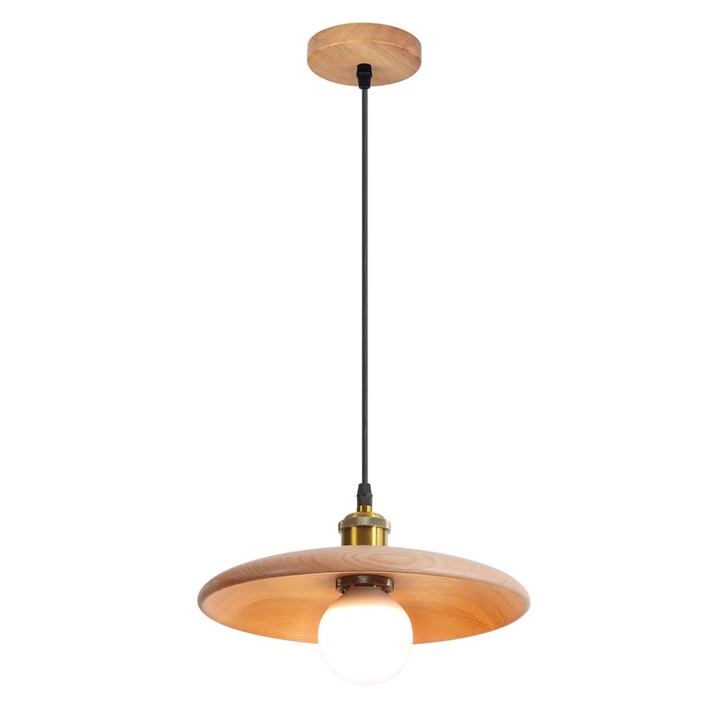 Lampa wisząca 28 cm, styl vintage z żarówką, lampa sufitowa, lampka nocna, oświetlenie wyspy kuchennej do kuchni, jadalni, sypialni (światło białe)