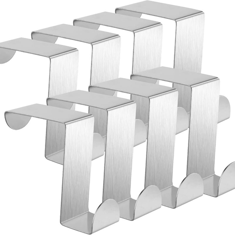 x wieszak na drzwi ze stali nierdzewnej w kształcie litery Z haczyki na krawędź drzwi szuflady wieszak na płaszcze do drzwi szuflady szafy srebrny