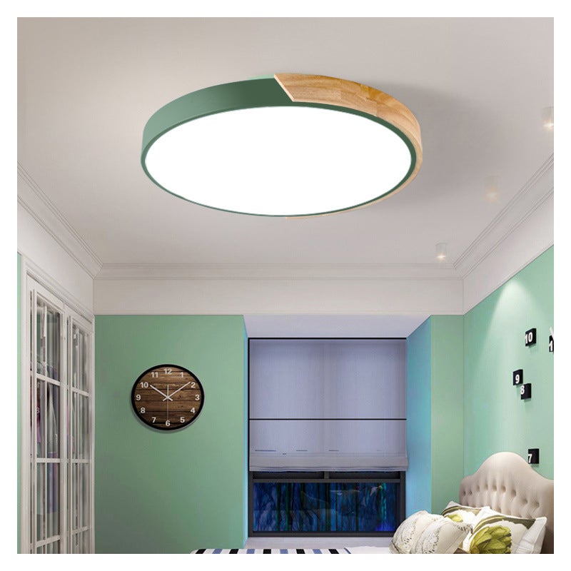 Lampa sufitowa LED 30CM, metalowa lampa sufitowa, nowoczesna lampa sufitowa, zielone światła dekoracyjne, białe światło 6000K (24W)