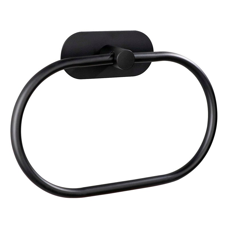 Samoprzylepne kółka na ręczniki do łazienki – montaż ścienny, akcesoria bez wiercenia – nowoczesny okrągły uchwyt na ręczniki – czarny