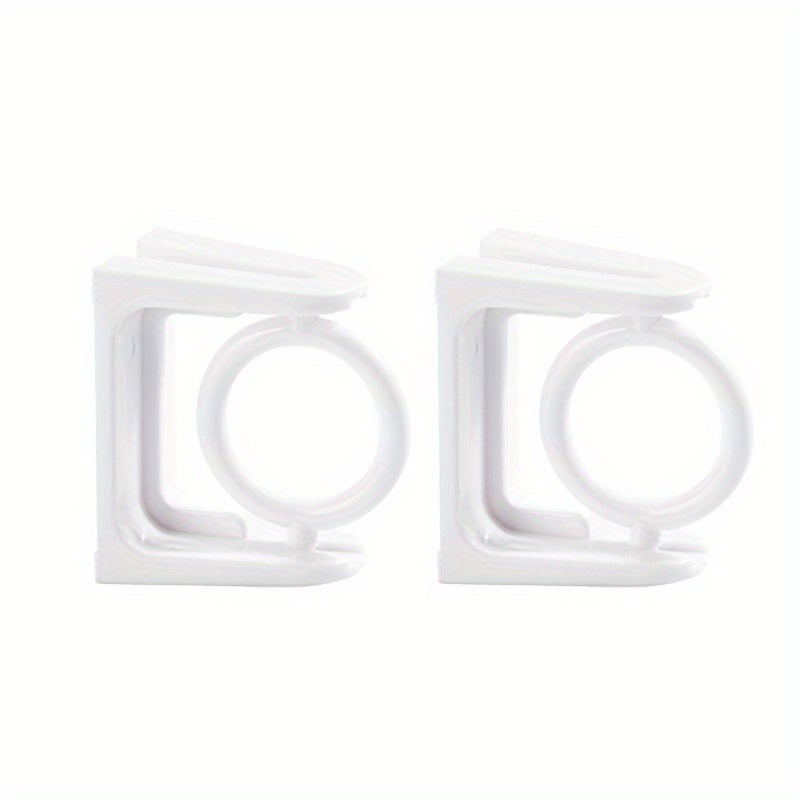 2 teleskopowe, obrotowe o 360° uchwyty na wędki z mocnymi haczykami samoprzylepnymi i mocowaniami bez wiercenia (białe)