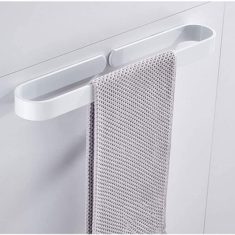 Wieszak na ręczniki bez wiercenia - Montaż ścienny - Akcesoria łazienkowe - Aluminiowy - Samoprzylepny - Biały - 50 cm