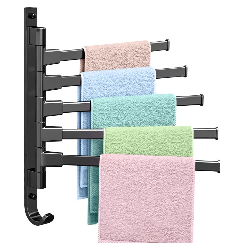 Obrotowy o wieszak na ręczniki ramienny wieszak na ręczniki ścienny wieszak na ręczniki z haczykiem nie wymaga wiercenia odpowiedni do łazienki