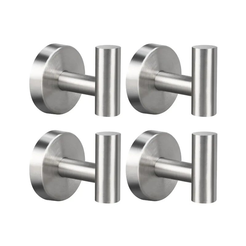 Haczyk na ręcznik łazienkowy do wiercenia, haczyk ścienny na ręcznik kąpielowy ze stali nierdzewnej, srebrny, 4 sztuki