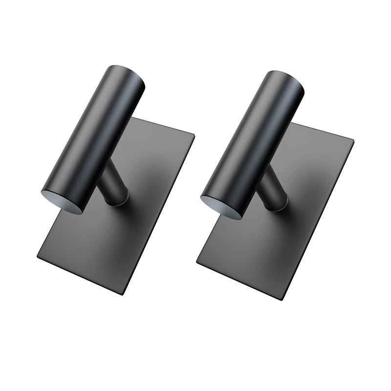 Samoprzylepne haczyki na ręczniki, 2 sztuki, do łazienki, nie wymagają wiercenia, do wieszania ubrań za drzwiami, czarne