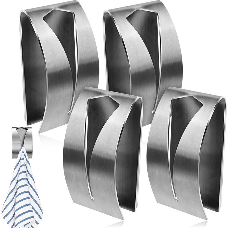 Zestaw samoprzylepnych uchwytów na ręczniki papierowe srebrnej stali nierdzewnej haczyki ręczniki papierowe ścienny uchwyt bez konieczności wiercenia