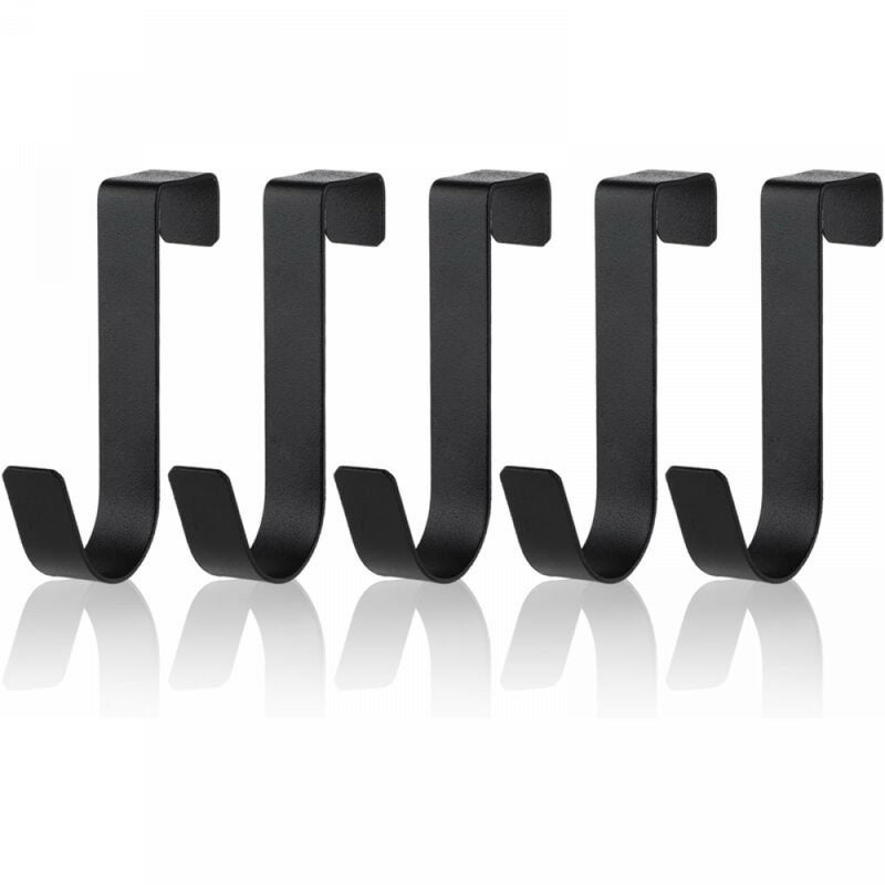 Zestaw 5 wodoodpornych haczyków na ręczniki do drzwi prysznicowych, odpowiednich do łazienki, szklanych drzwi bez ramy, matowa czerń