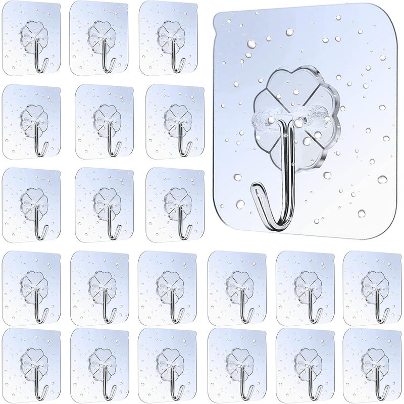 Przezroczysty haczyk samoprzylepny, 30 sztuk, uchwyt ścienny na szlafrok, ręcznik, płaszcz, klucze i przybory kuchenne