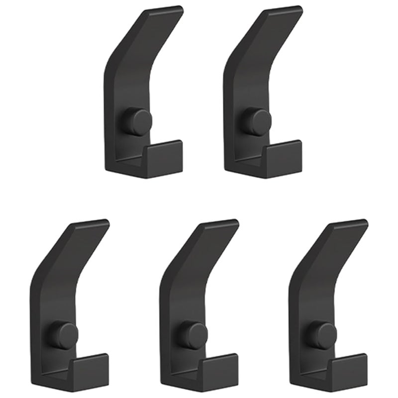 Wytrzymałe haczyki ścienne sztuk metalowych wieszaków z śrubami podwójny haczyk na ręczniki wieszak ścienny na płaszcze haczyki na kapelusze czarny