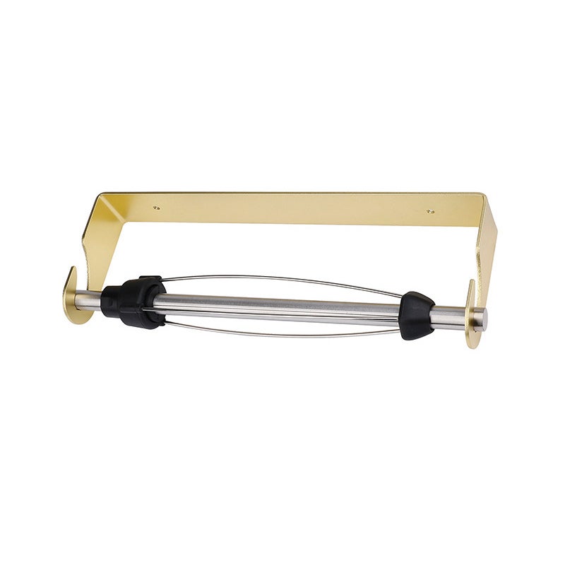 Uchwyt na ręczniki papierowe kuchenne, uchwyt na folię plastikową kuchenną, uchwyt na ręczniki papierowe z amortyzacją, złoty