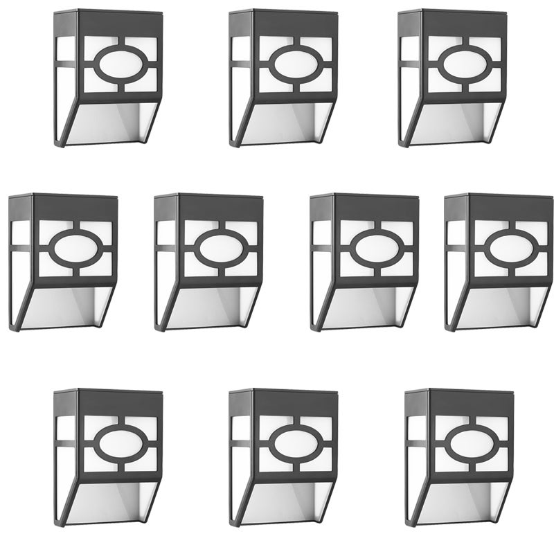 Zewnętrzna lampa ścienna z panelem słonecznym, 10 sztuk, solarna lampa ścienna z białym światłem 2LED (polikrystaliczna)