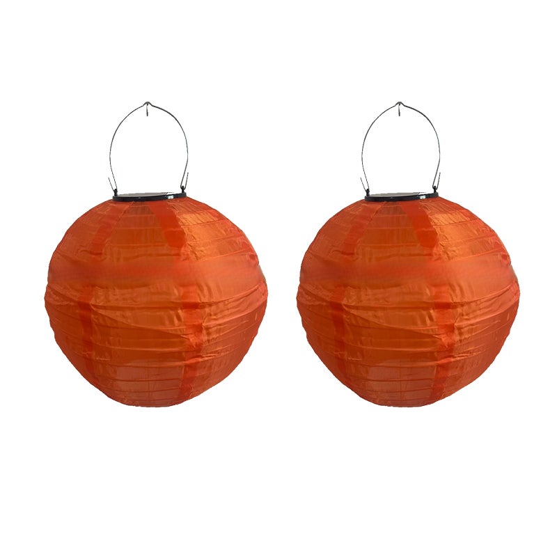 Zewnętrzne lampy solarne 2 sztuki, lampion solarny LED, wiszący solarny lampion ogrodowy, pomarańczowy