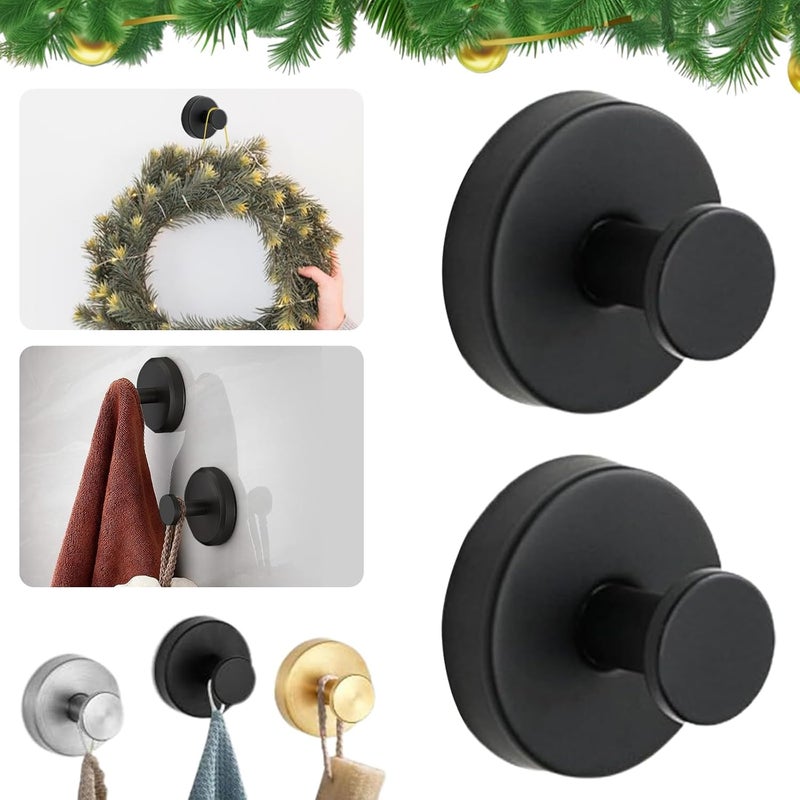 Zestaw 2 haczyków ze stali nierdzewnej do ręczników łazienkowych - ze stali nierdzewnej - wodoodporne - przyssawki z haczykami