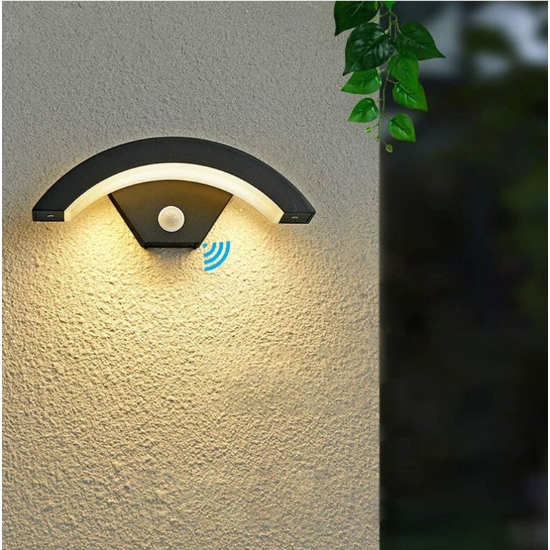 Zewnętrzna lampa ścienna LED z czujnikiem ruchu, antracytowa szarość 18W, zewnętrzna lampa aluminiowa IP65, lampa zewnętrzna do willi, werandy, P