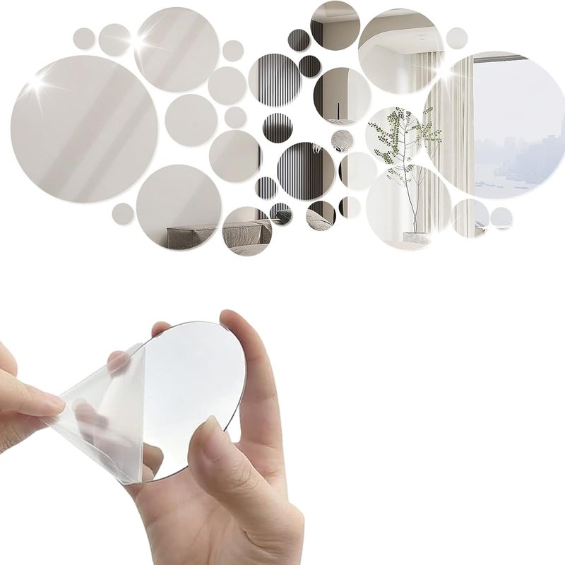 Argent sztuki Naklejek Ściennych Lustrami Okrągłe Lustra Samoprzylepne Okrągłe Lustro Akrylowe Samoprzylepna Naklejka Ścienna Odpinane Samoprzylepne