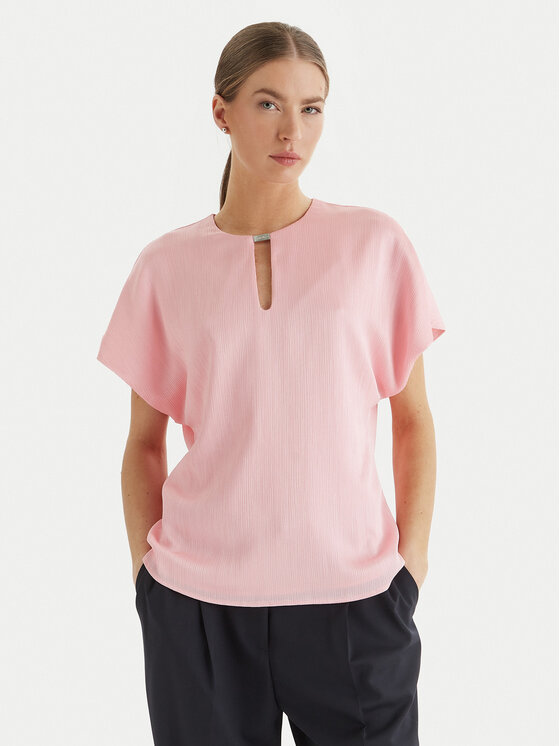 Calvin Klein Bluzka LV044F150G Różowy Regular Fit