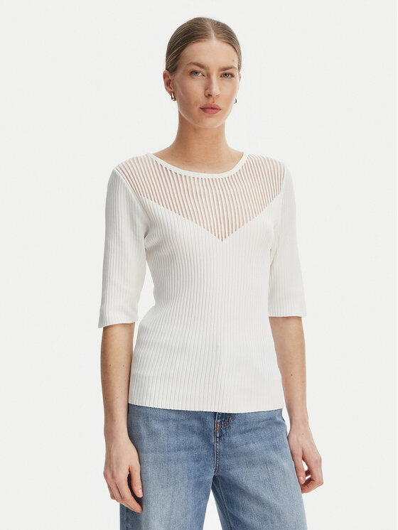 Rinascimento Bluzka CFM0012240003 Biały Slim Fit
