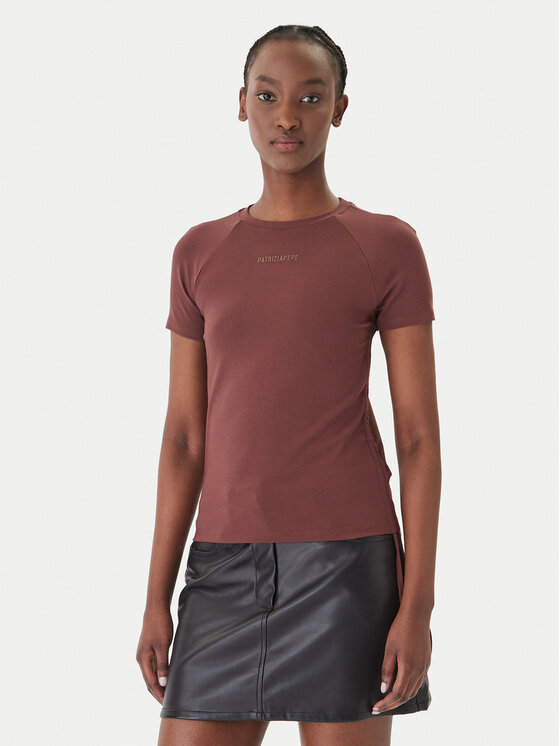 Patrizia Pepe T-Shirt 2M4549/J416-B887 Brązowy Reglan Fit