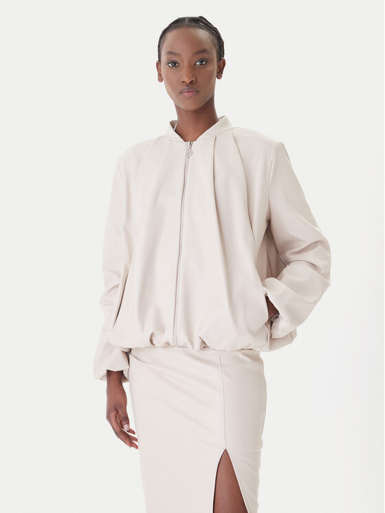 Rinascimento Kurtka z imitacji skóry CFC0127530003 Beżowy Relaxed Fit