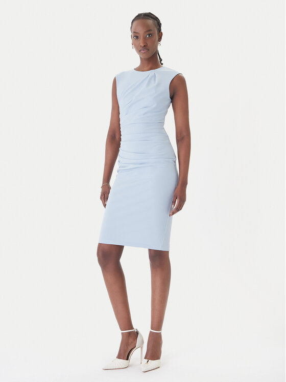 Rinascimento Sukienka koktajlowa CFC0127683003 Błękitny Slim Fit