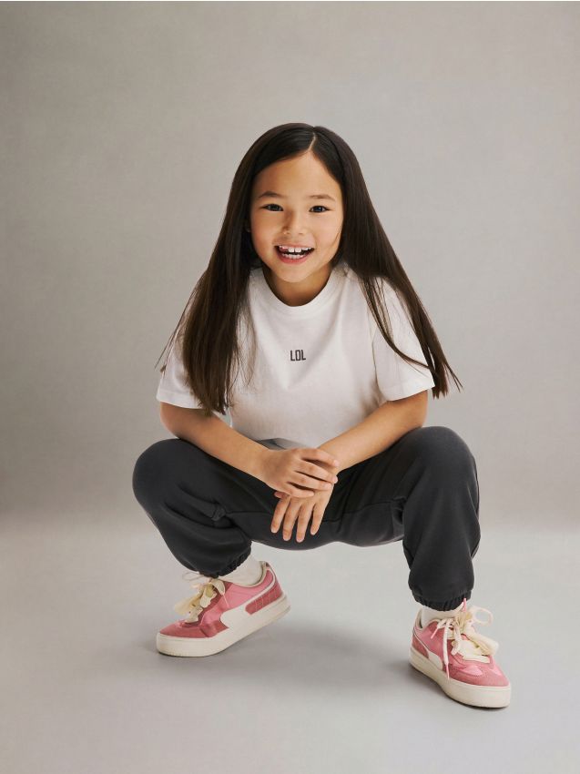 Reserved - Bawełniane spodnie jogger - ciemnoszary