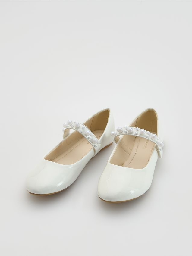 Reserved - Baleriny z imitacji skóry - biały