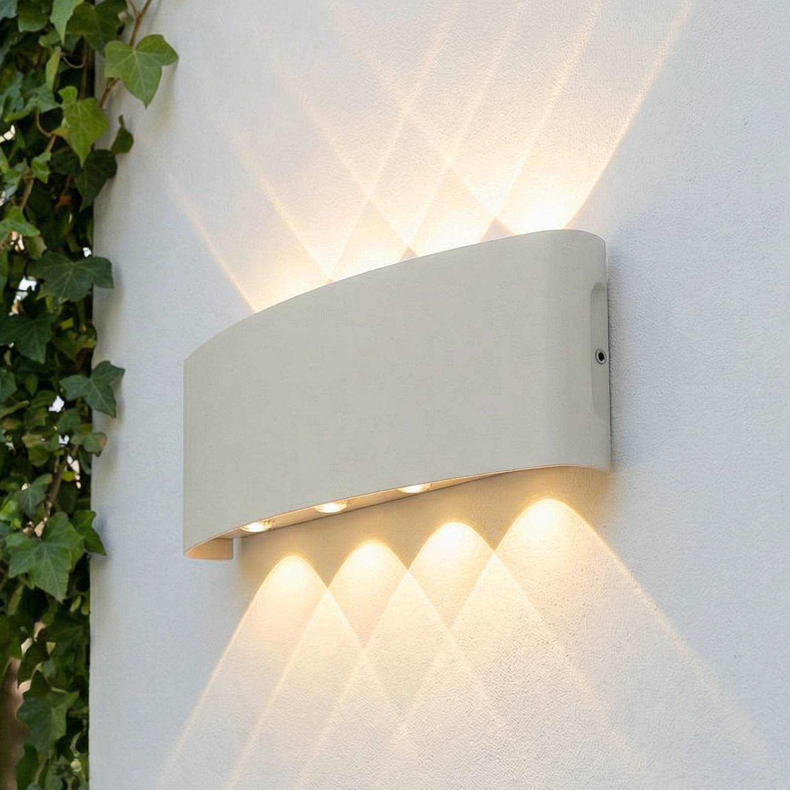 Kinkiet zewnętrzny LED Ithan Lindby, biały / opal, aluminium, nowoczesny