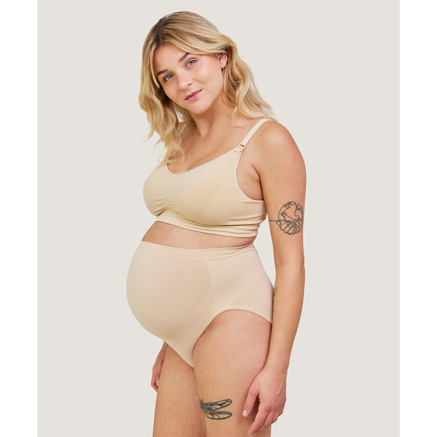 Carriwell, majtki ciążowe podtrzymujące, beżowe, rozmiar L, 1 sztuka