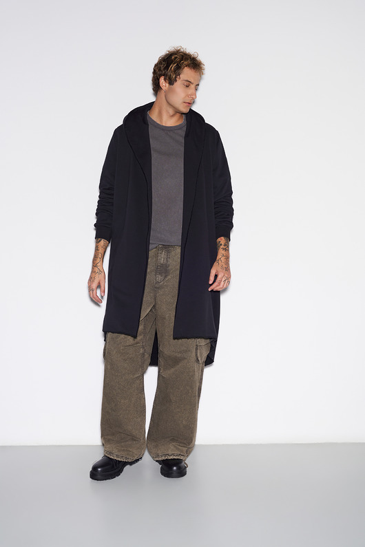 HT x AK Dzianinowy płaszcz męski