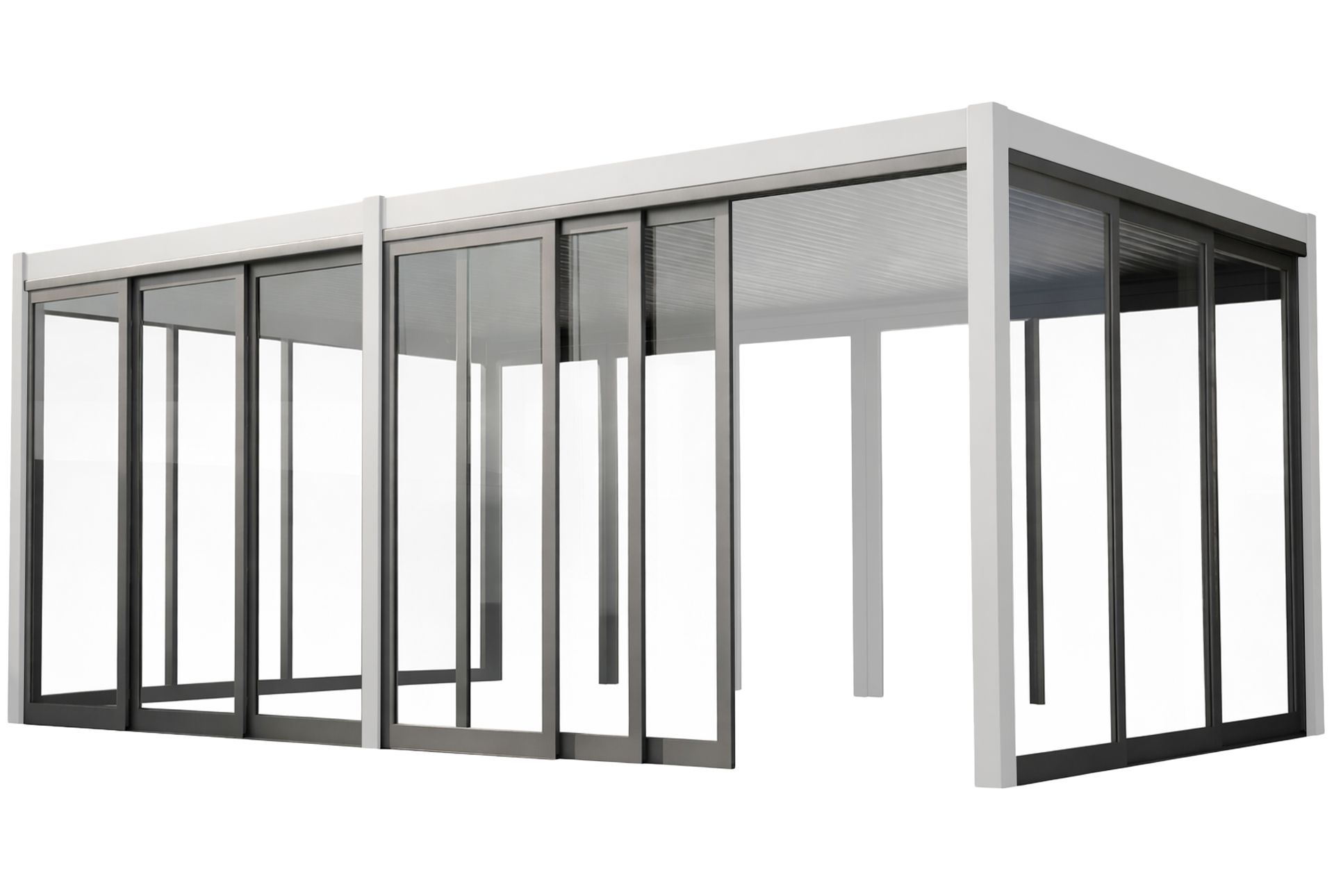 Przesuwna ścianka szklana 3 m do pergoli Schatler Modern / Modern Alu