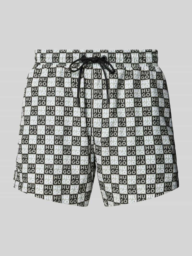 spodenki kąpielowe o kroju regular fit z wytłaczanym logo model 'AARON'