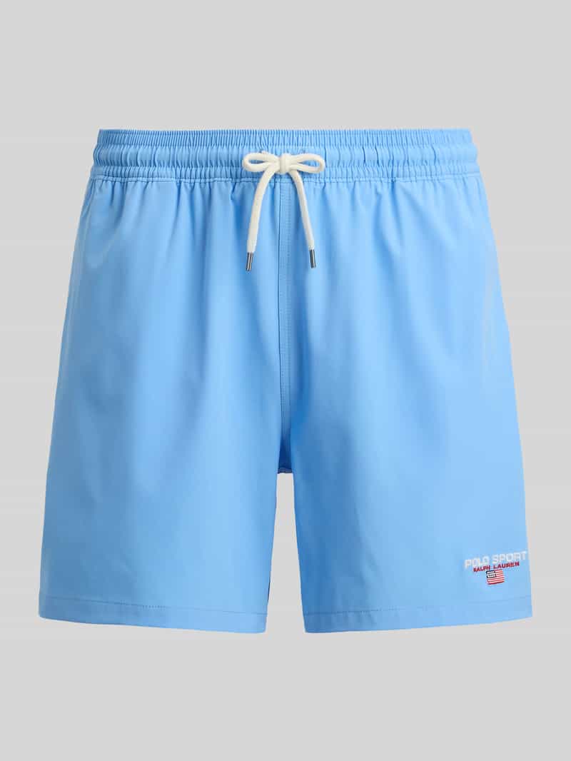 Szorty kąpielowe z przeszyciem z logo