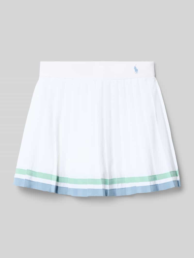 Rozkloszowana spódnica plisowana z wszytymi spodnie