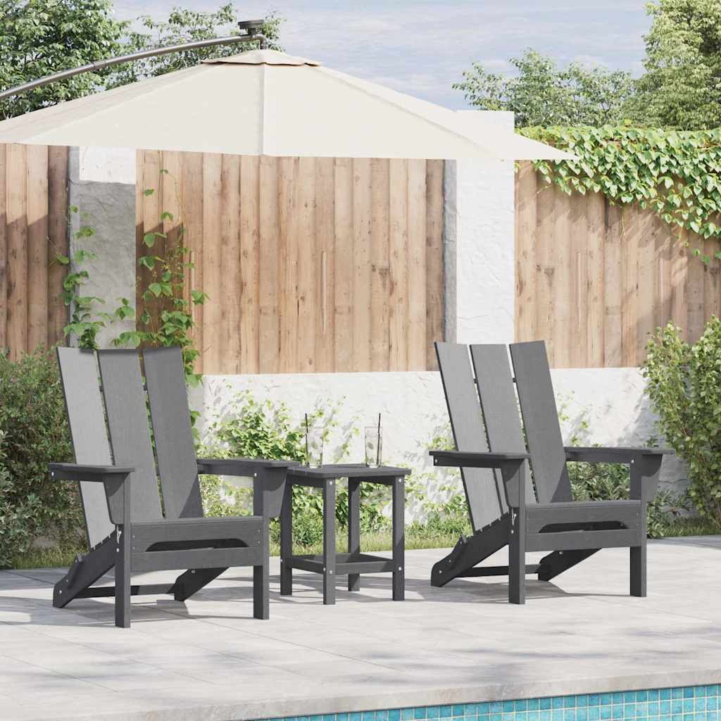 VidaXL Krzesło Ogrodowe 3 pcs Jasnoszary 80.5 x 74.5 x 92 cm