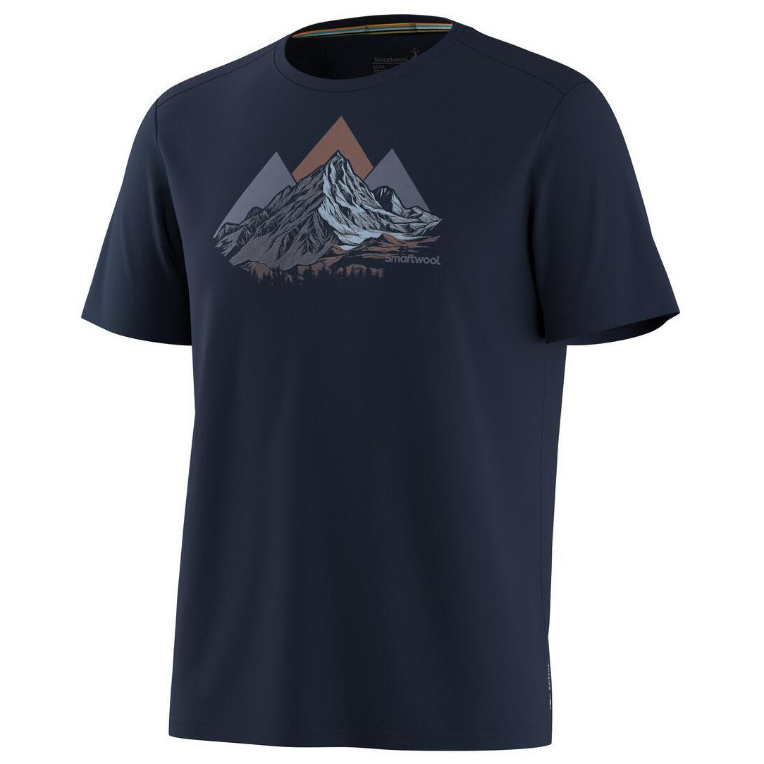 Męska koszulka Smartwool Triangle Mountain Active Short Sleeve Graphic Tee Rozmiar: XL / Kolor: ciemnoniebieski