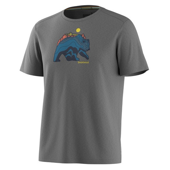 Męska koszulka Smartwool Men's Bear Strata Active Short Sleeve Graphic Tee Rozmiar: XL / Kolor: szary