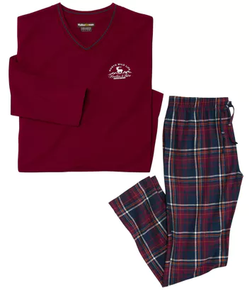 Piżama z bawełny i flaneli Mężczyzna Atlas For Men - Kolor : Krata - Rozmiar : 4XL