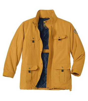 Kurtka z wieloma kieszeniami z mikrofibry Mężczyzna Atlas For Men - Kolor : Żółty - Rozmiar : 4XL