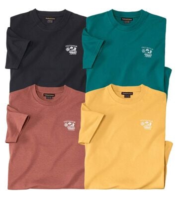 Zestaw 4 koszulek Expedition Mężczyzna Atlas For Men - Kolor : Pomarańczowy - Rozmiar : 4XL