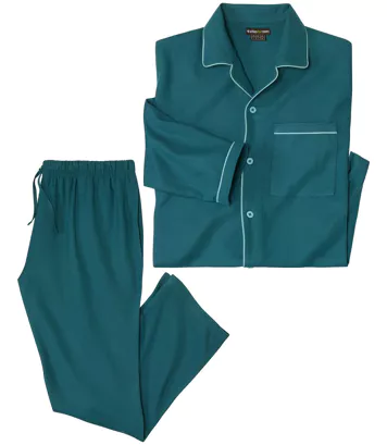 Klasyczna, flanelowa piżama Mężczyzna Atlas For Men - Kolor : Niebieski - Rozmiar : 4XL