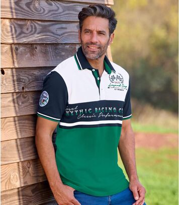 Koszulka polo z piki ze stretchem Rally Mężczyzna Atlas For Men - Kolor : Biały - Rozmiar : 4XL