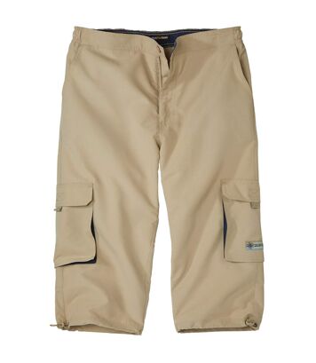 Spodnie cargo 3/4 z mikrofibry Mężczyzna Atlas For Men - Kolor : Beżowy - Rozmiar : 4XL