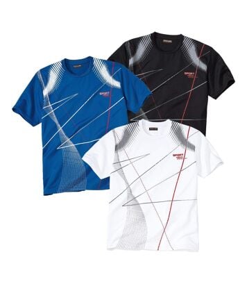 Zestaw 3 t-shirtów Mężczyzna Atlas For Men - Kolor : Niebieski - Rozmiar : 4XL