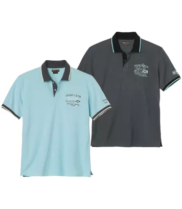 Zestaw 2 polo z piki Pacific Coast Mężczyzna Atlas For Men - Kolor : Niebieski - Rozmiar : 4XL