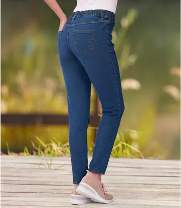 Spodnie legginsy z denimu Kobieta Atlas For Men - Kolor : Granatowy - Rozmiar : 38
