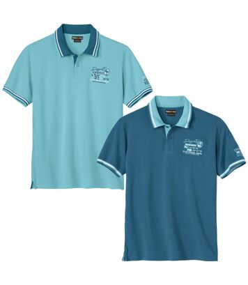 Zestaw 2 polo Expedition Mężczyzna Atlas For Men - Kolor : Niebieski - Rozmiar : 5XL