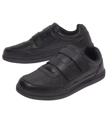 Czarne mokasyny z rzepem Mężczyzna Atlas For Men - Kolor : Czarny - Rozmiar : 39